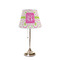 Pink & Green Suzani Poly Film Empire Lampshade - On Stand