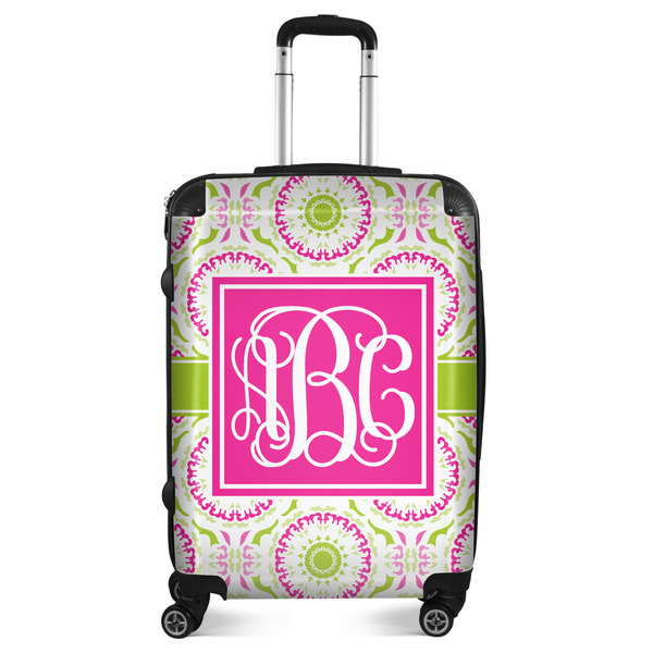 Custom Pink & Green Suzani Suitcase - 24" Medium - Checked (Personalized)