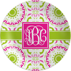 Pink & Green Suzani Melamine Salad Plate - 8" (Personalized)