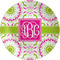 Pink & Green Suzani Melamine Plate 8 inches