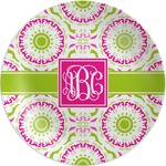 Pink & Green Suzani Melamine Plate (Personalized)