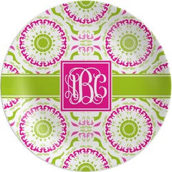Pink & Green Suzani Melamine Plate (Personalized)