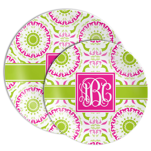 Pink & Green Suzani Melamine Plates - PARENT/MAIN