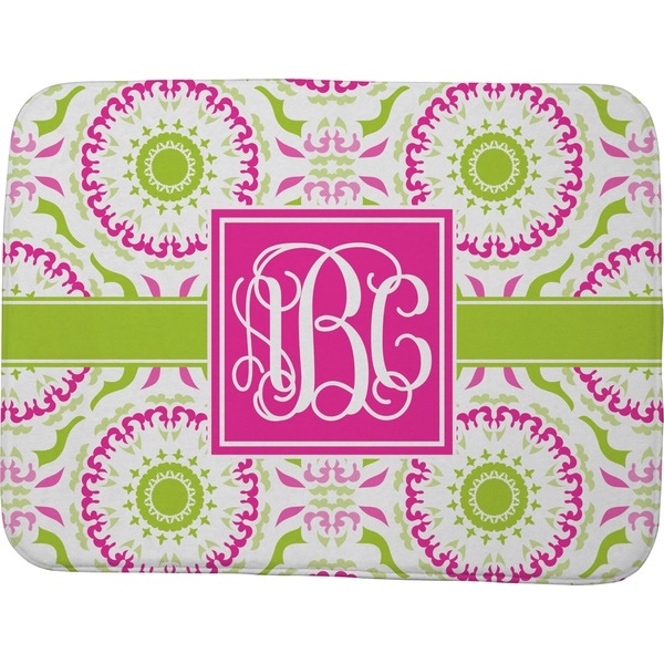 Pink & Green Suzani Memory Foam Bath Mat 48 X 36