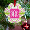 Pink & Green Suzani Metal Paw Ornament - Lifestyle