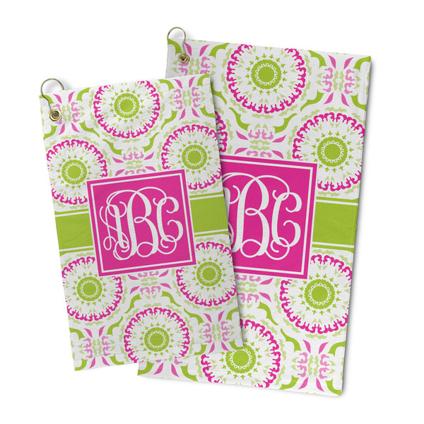 Pink & Green Suzani Microfiber Golf Towel - PARENT/MAIN
