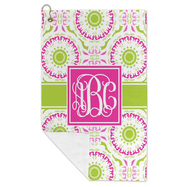 Pink & Green Suzani Microfiber Golf Towels - FOLD