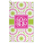 Pink & Green Suzani Microfiber Golf Towel (Personalized)