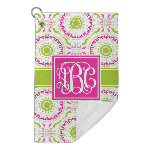 Pink & Green Suzani Microfiber Golf Towels Small - FRONT FOLDED