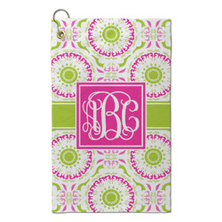 Pink & Green Suzani Microfiber Golf Towel - Small (Personalized)