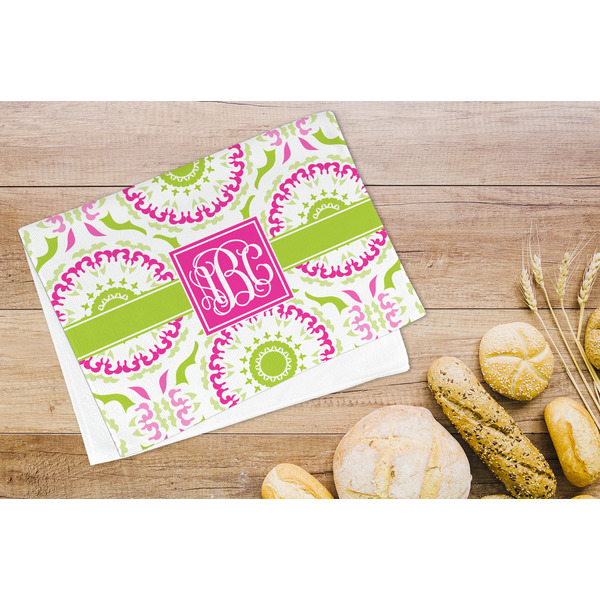 Pink & Green Suzani Microfiber Kitchen Towel - LIFESTYLE