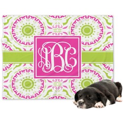 Pink & Green Suzani Dog Blanket - Large (Personalized)
