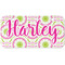 Pink & Green Suzani Mini/Bicycle License Plate (2 Holes) (Personalized)