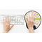 Pink & Green Suzani Mouse Pad with Wrist Rest - LIFESYTLE 2 (in use)