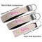 Pink & Green Suzani Multiple Key Ring comparison sizes