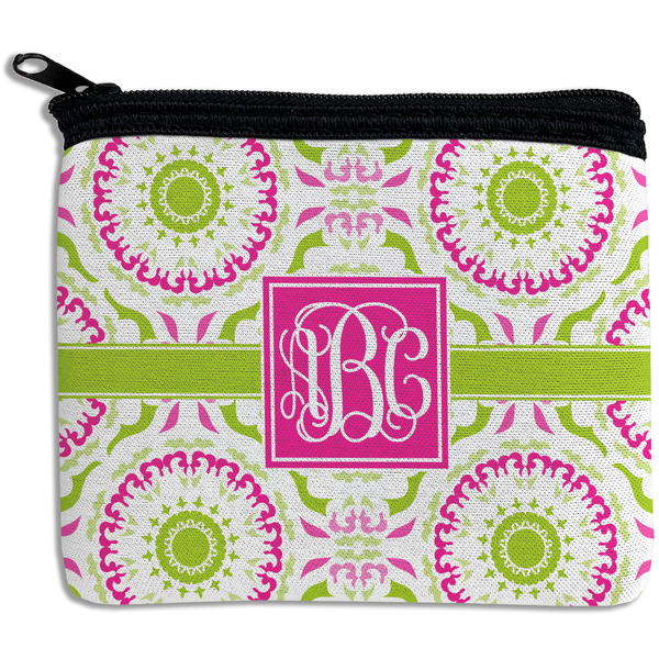Custom Pink & Green Suzani Rectangular Coin Purse (Personalized)