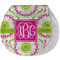 Pink & Green Suzani Burp Pad - Velour w/ Monogram