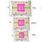 Pink & Green Suzani Outdoor Dog Beds - SIZE CHART