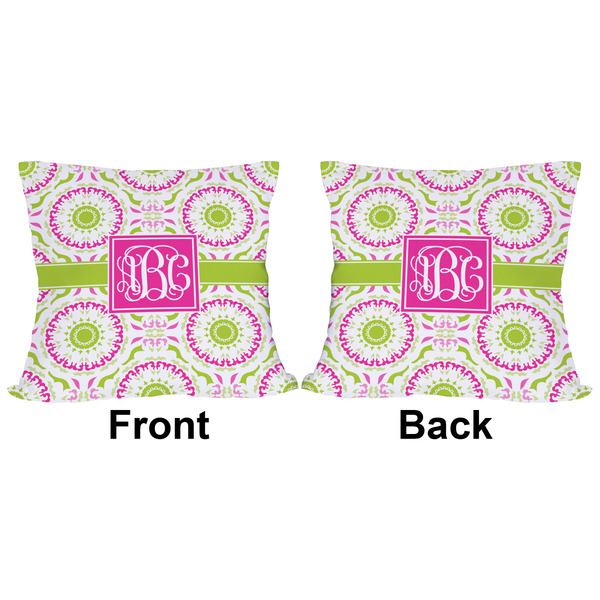 Pink & Green Suzani Outdoor Pillow - 16x16