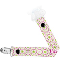 Pink & Green Suzani Pacifier Clip (Personalized)