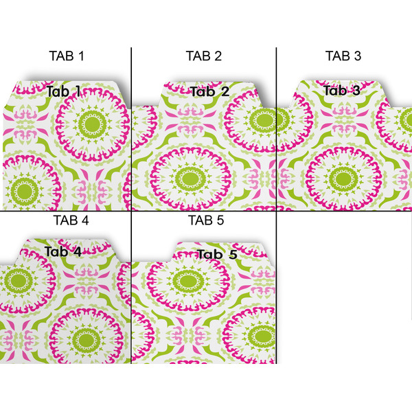 Pink & Green Suzani Page Dividers - Set of 5 - Approval