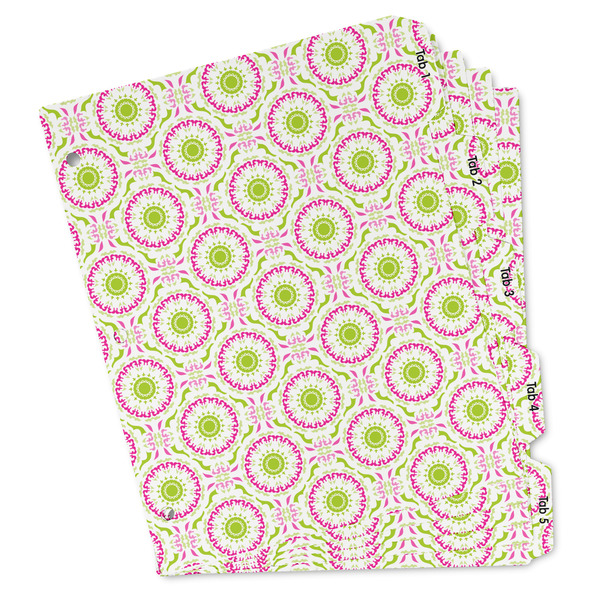 Custom Pink & Green Suzani Binder Tab Divider - Set of 5 (Personalized)