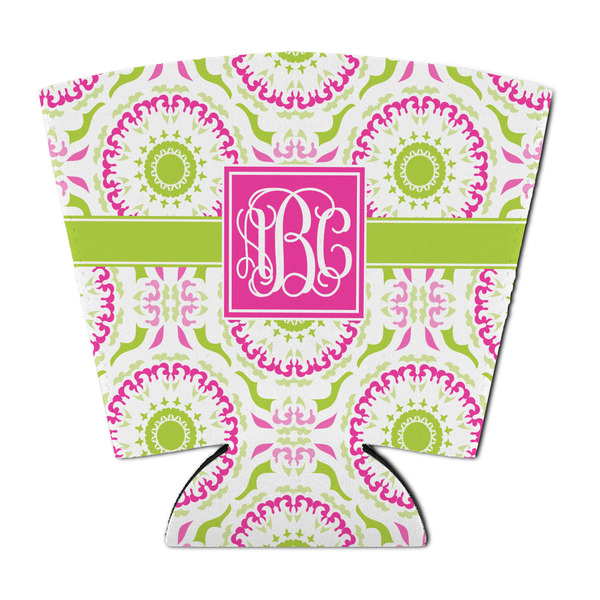 Custom Pink & Green Suzani Party Cup Sleeve - with Bottom (Personalized)