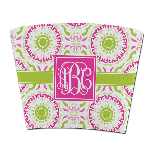 Custom Pink & Green Suzani Party Cup Sleeve - without bottom (Personalized)