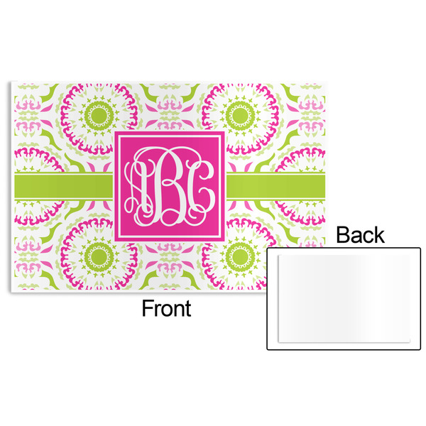 Pink & Green Suzani Disposable Paper Placemat - Front & Back