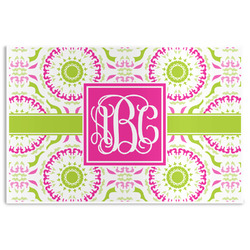 Pink & Green Suzani Disposable Paper Placemats (Personalized)