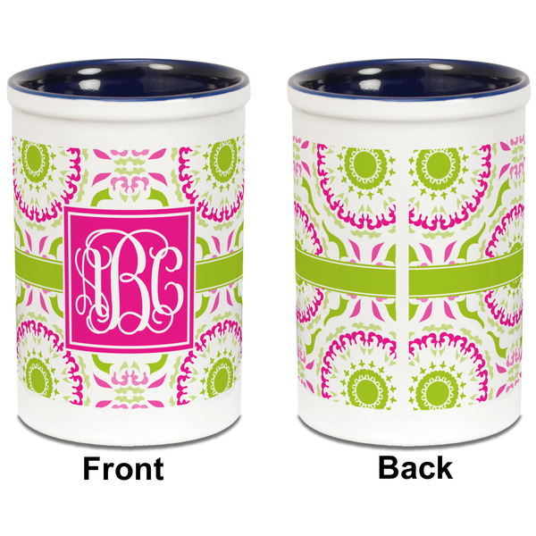 Pink & Green Suzani Pencil Holder - Blue - approval