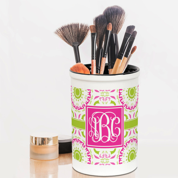 Pink & Green Suzani Pencil Holder - LIFESTYLE makeup