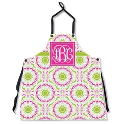 Pink & Green Suzani Apron Without Pockets w/ Monogram