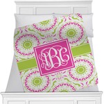 Pink & Green Suzani Minky Blanket - 40"x30" - Double Sided (Personalized)