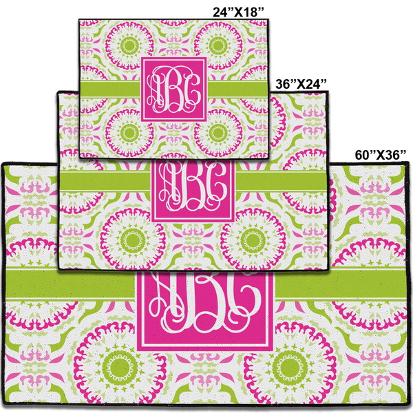 Pink & Green Suzani Personalized Door Mat - Group Parent IMF