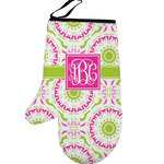 Pink & Green Suzani Left Oven Mitt (Personalized)