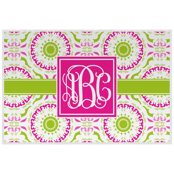 Pink & Green Suzani Personalized Placemat (Back)