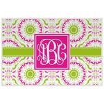 Pink & Green Suzani Laminated Placemat w/ Monogram