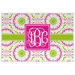 Pink & Green Suzani Laminated Placemat w/ Monogram