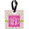 Pink & Green Suzani Personalized Square Luggage Tag