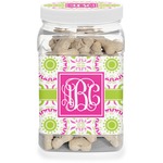 Pink & Green Suzani Dog Treat Jar (Personalized)