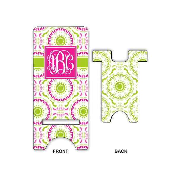 Pink & Green Suzani Phone Stand - Front & Back