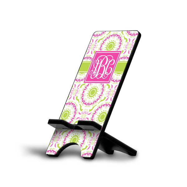 Custom Pink & Green Suzani Cell Phone Stand (Personalized)