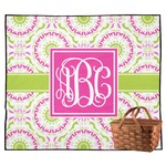 Pink & Green Suzani Outdoor Picnic Blanket (Personalized)