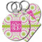 Pink & Green Suzani Plastic Keychain (Personalized)
