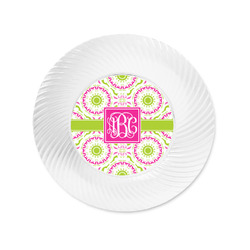 Pink & Green Suzani Plastic Party Appetizer & Dessert Plates - 6" (Personalized)