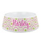 Pink & Green Suzani Plastic Dog Bowl (Personalized)
