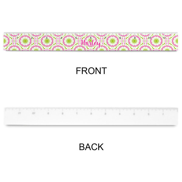 Pink & Green Suzani Plastic Ruler - 12" - APPROVAL