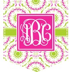 Pink & Green Suzani Iron On Faux Pocket (Personalized)