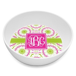 Pink & Green Suzani Melamine Bowl - 8 oz (Personalized)